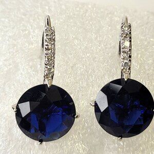 Blue Crystal Hook Earrings